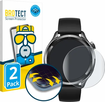 Produktbild von 2x BROTECT Fullscreen Schutzfolie für Xiaomi Watch S4 (47 mm) Displayschutz Folie Fullcover Matt Entspiegelungsfolie