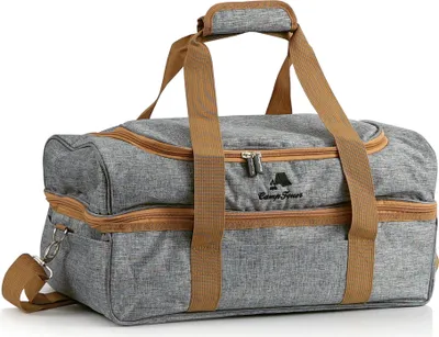 Produktbild von CampFeuer Picknicktasche für 4 Personen, Picknickset 20-teilig, Grau, Kühltasche mit Seitenfächern