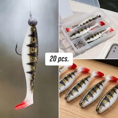 Obrázok produktu pre Gumové Návnažky Ripper Na Spinningové Rybárenie, 20 Ks, Zlaté, 10 Cm, 8,6 G