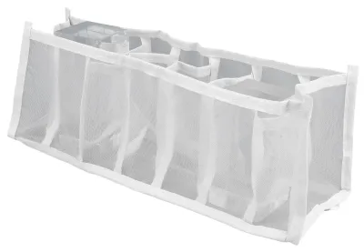 Image de Boîte de rangement pour sous-vêtements, respirante, pliable, avec plusieurs compartiments, organisateur de tiroir pour soutiens-gorge et chaussettes. Contient 7 compartiments