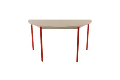Produktbild von SODEMATUB Mehrzwecktisch lichtgrau, rot halbrund, Vierkantrohr rot, 140,0 x 70,0 x 74,0 cm