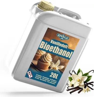 Produktbild von Bioethanol 96,6% 20L | Alkohol Vanilleduft 96,6% 20L | Bioethanol für Kamin, Tischkamin, Bioethanol Kamin | Bioethanol Vanilleduft | Saubere Verbrennung, ohne Rauch, lebendige und stabile Flamme