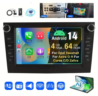 Zdjęcie produktu dla 7-calowe radio samochodowe z systemem Android 14 - system multimedialny - radio samochodowe - radio 2 DIN - system audio samochodowy - radio DAB+