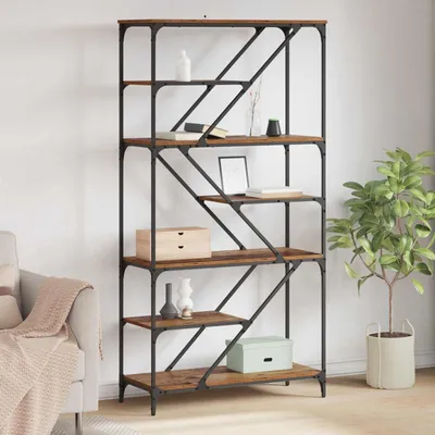 Obrázok produktu pre Maison Exclusive – Knihovňa s 9 policami, rozmer 91 x 36 x 176 cm, materiál: drevovláknité dosky, recyklované drevo