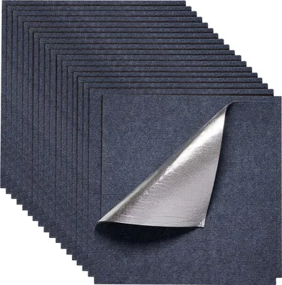 Immagine prodotto di SucceBuy quadrotte di moquette 609,6 x 609,6 x 5 mm, confezione da 15, rivestimento autoadesivo per pavimenti con una superficie di 5,5 m², ideale per una facile installazione fai da te in soggiorni e uffici, grigio