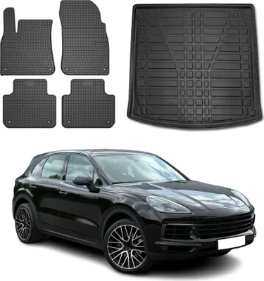 Obrázok produktu pre Sada podlahových rohoží a vložiek do kufra pre Porsche Cayenne PO536 2017-2025 guma 5x