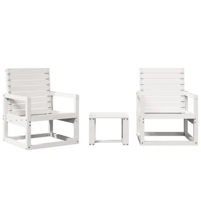 Produktbild von 3-tlg. Garten-Lounge-Set Weiß Massivholz Kiefer