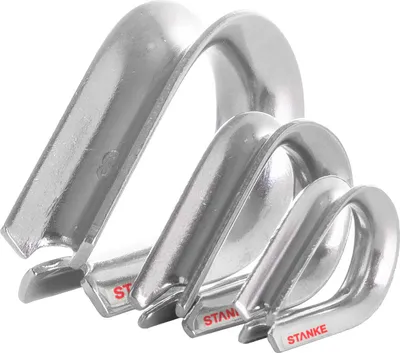 Produktbild von Seilwerk STANKE 100x Kausche Edelstahl Inox 6mm Drahtseilkauschen Rostfrei Seilöse für Forstseil Stahlseil Naturseil