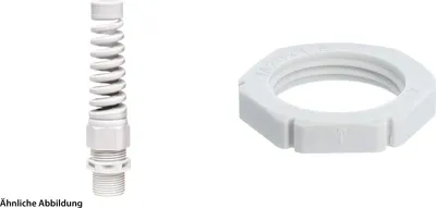 Produktbild von WISKA Verschraubung mit Biegeschutz und Gegenmutter M20x1,5 lang Polyamid (PA) Gewindelänge 15,0mm - 1 Stück