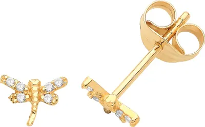 Produktbild von Moderne 9 Karat (375) Gold Damen - Paar Ohrstecker mit Zirkonia - 4mm*6mm; TRS36153