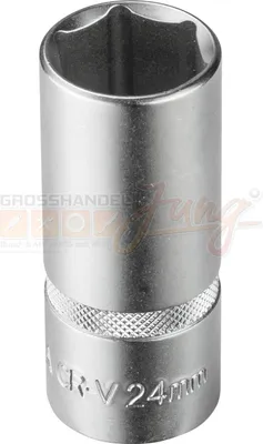 Produktbild von Stecknuss Sechskant 24mm 6 Kant 1/2' lang (CR-V)