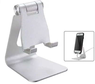 Produktbild von Telefonständer - Telefonhalter - Silberfarben - Aluminium - Faltbarer Halter für Ihr Smartphone - CHPN
