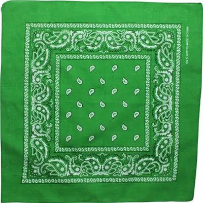 Produktbild von Bandana Tuch Paisley Muster 02 grün weiß quadratisches Kopftuch