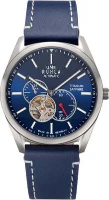Produktbild von UMR Ruhla 80301 Automatik Herrenuhr Titan 42 mm Blau Saphirglas