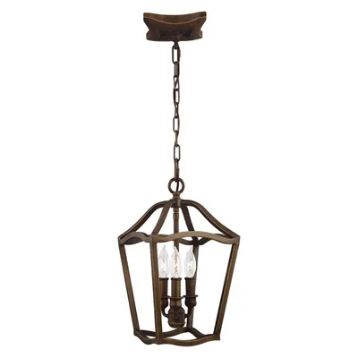 Image de Lustre Yarmouth en laiton vieilli, 3 x E14 x 60 W, métal, dimensions : 205,4 x 21,9 x 21,9 cm, IP20, Feiss