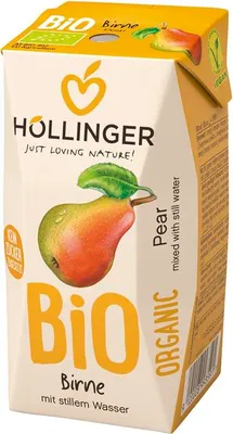 Produktbild von Birne Schulsaft 3x200ml - perfekt für jede Jausenbox - handlich kleiner Durstlöscher - mit Strohhalm von Höllinger Juice