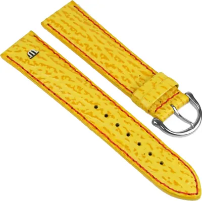 Produktbild von Maurice Lacroix Uhrenarmband Kalbsleder mit Hai-Optik Gelb/Rot 20mm
