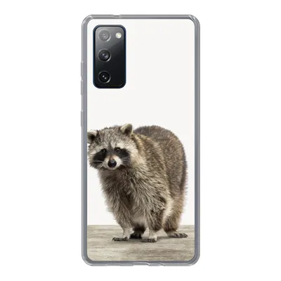 Produktbild von MuchoWow® Handyhülle Schutzhülle Hülle für Samsung Galaxy S20 FE Waschbär - Tiere - weißer Hintergrund - Jungen - Mädchen - Kinder Silikon Softcase Handy Hülle - Abdeckung