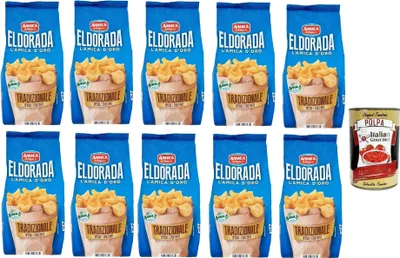 Produktbild von Amica Chips Eldorada Chips Tradizionale Kartoffelchips gesalzen 10x 130g Kartoffel + Italian Gourmet polpa 400g