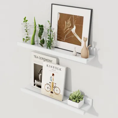 Zdjęcie produktu dla Zestaw 2 półek wiszących, 40 cm, białe