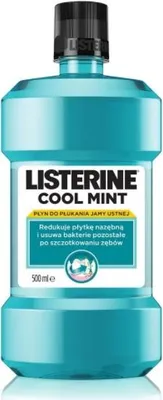 Produktbild von LISTERINE Cool Mint 500 ml, 500 ml, Eukalyptus, Menthol, Flasche, A LISTERINE® szájvízben található illóolajok: timol, eukaliptol, mentol és metil-szalicilát., Stosować 2 razy dziennie po umyciu zębów. Nalać 20ml (4 łyżeczki) do kubka , płukać..., 1 Stück(e)