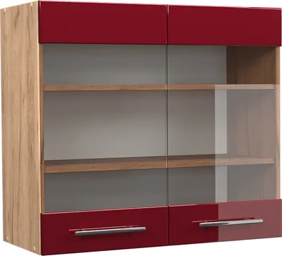 Produktbild von Küchenglasschrank Vicco Fame-Line Bordeaux Hochglanz 80 cm, Model 38396