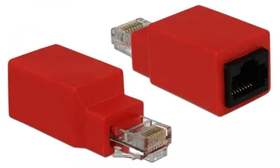 Zdjęcie produktu dla DeLOCK RJ45 Crossover Adapter male - female, RJ45 M/F, Czerwony