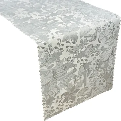 Obrázok produktu pre Obojstranný behúň na stôl odolný proti škvrnám Z-3409 Silver 40x140 cm