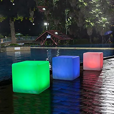 Produktbild von Dekorative Solarleuchte Mate Würfel 40cm Solarlampe farbwechselnd Gartendeko