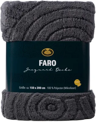 Produktbild von Gözze Jacquard Decke Faro anthrazit 150x200 cm