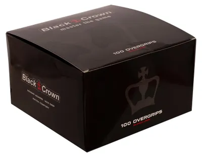 Produktbild von Schachtel mit 100 Black Crown Smooth White Overgrips