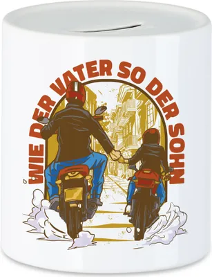 Produktbild von Wie der Vater so der Sohn Spardose Papa Motocross Crossbike Geschenk Motorrad Vatertag