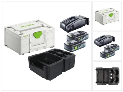 Obrázek produktu pro Festool energy set 2x BP 18 Li 4,0Ah HPC-ASI akumulátor 18V 4,0Ah HighPower ( 2x 205034 ) + rychlonabíječka SCA 16 10,8 V - 18 V ( 576953 ) + Systainer