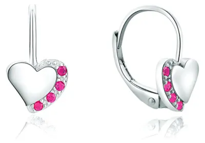 Image de Boucles d'oreilles charmantes en forme de cœur avec zircons E0000849