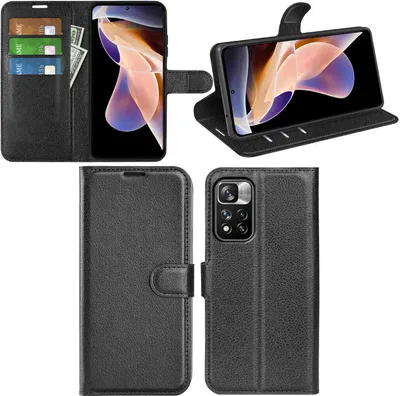 Produktbild von Für Xiaomi Redmi Note 11 Pro 5G Handy Tasche Wallet Premium Schutz Hülle Case Cover Etuis Neu Zubehör Schwarz