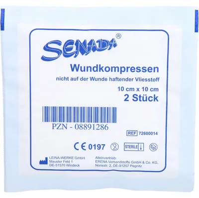 Produktbild von ERENA Wundkompressen 10 x 10 cm steril, 2 St. Kompressen