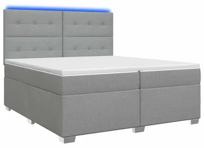 Immagine prodotto di Letto a molle con materasso grigio chiaro 200 x 200 cm in tessuto