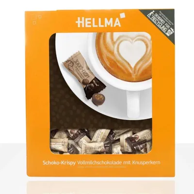 Produktbild von Hellma Schoko-Krispy Vollmilchschokolade mit Knusperkern 380 Stk