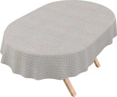 Produktbild von Tischdecke 3.0 Konstruktivismus Geometrie Grau Oval 240x140cm Schnittkante Wachstuch abwaschbar