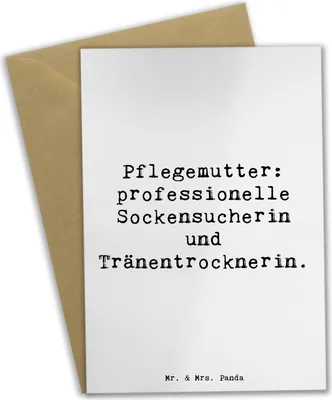 Produktbild von Mr. & Mrs. Panda Glückwunschkarte Spruch Pflegemutter Heldin - Weiß - Geschenk, Grußkarten, Fürsorglichkeit, einladungskarten, Dankeschön, Pflegekind, babykarte, Familie