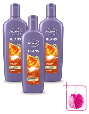 Immagine prodotto di 3 flaconi di shampoo Andrélon Glans - 300 ml ciascuno - confezione risparmio - 3 pezzi