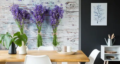 Immagine prodotto di Carta da parati in tessuto non tessuto con bellissimi fiori di lavanda per la cucina 405 cm (L) x 270 cm (H) decorazione murale per pareti