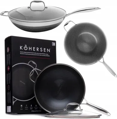 Produktbild von Kohersen 71111 Bratpfanne Schwarz Silber Edelstahl Aluminium Ø 32 cm