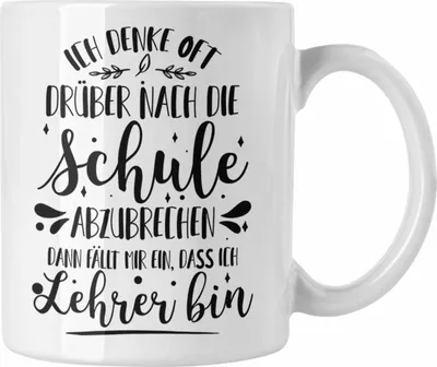Produktbild von Trendation - Lehrer Tasse Spruch Geschenk Kaffeetasse Geschenkidee für Deutschlehrer, Englischlehrer, Mathelehrer, Klassenlehrer (Weiß)