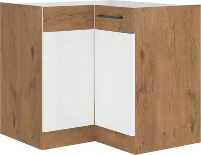 Immagine prodotto di Armadietto inferiore ad angolo VANYA - 90x90 cm, bianco / rovere lancelot