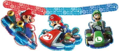 Produktbild von Super Mario Girlande für Kindergeburtstag und Mottoparty, ca. 2 Meter lang