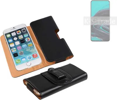 Produktbild von K-S-Trade Schützhülle Handyhülle kompatibel mit Oppo Reno2 Holster Gürtel Tasche Schutzhülle Handy-Tasche Smartphone Case Seitentasche schwarz 1x
