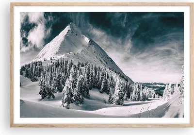 Produktbild von Gerahmtes Poster - Rahmen in heller Eiche - Dunkel Himmel Berg - 91,5x61 cm - Wand Bild - Wanddeko - Wandbilder - Kunstposter - Wandposter - Bilderrahmen - Bilder - Kunstdruck - P2NAA91x61-4459