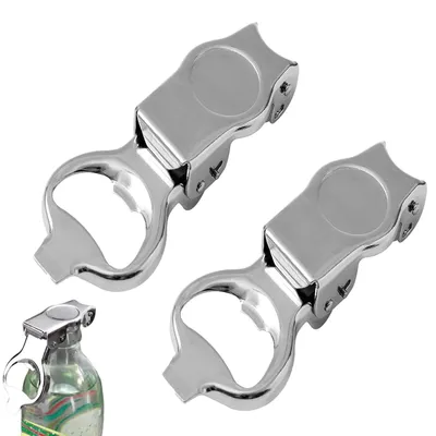 2er-Set Edelstahl Flaschenöffner, 2-in-1, klappbar, tragbar