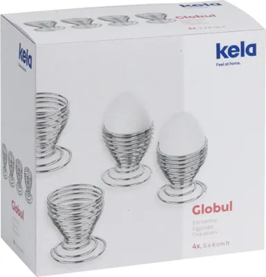 Image de Kela Coquetier Globul métal chromé 4pcs 6cm 5cmØ, 17580